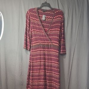 Lane Bryant Purple and Pink Long Sleeve Dress